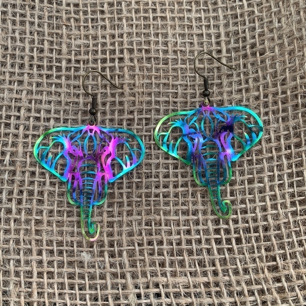 Nwt Handmade Elephant Earrings